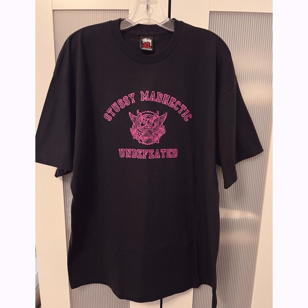 NWOT Stussy x Mad Hectic x Undefeated Collab Black Graphic T-Shirt Tee Size XL